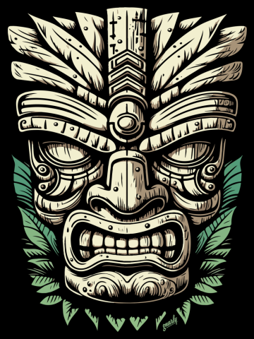 Ward Off Evil with this Island Tiki Mask Design by gnarly