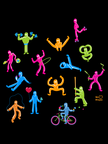 We Heart Ninjas in neon!