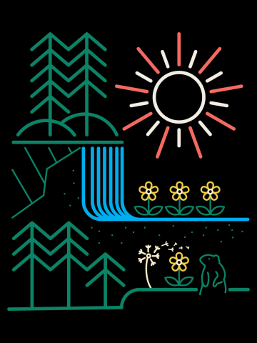 Wild Spring Day - Geometric, Spring, Groundhog, Forest, Flowers, Floral