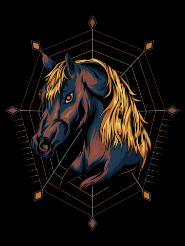 Wild horse vector design template.