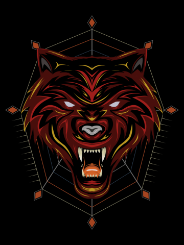 Wolf head anger