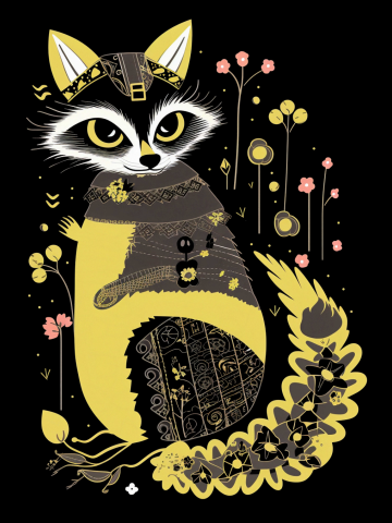 Yellow Forest Raccoon
