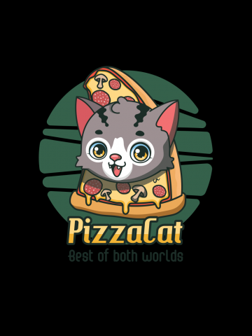 Yummy pizza cat