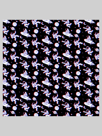Astronaut Galaxy 3D Pattern