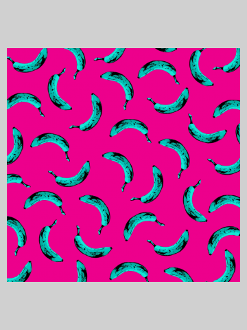 Banana pattern in teal dream - very pink
