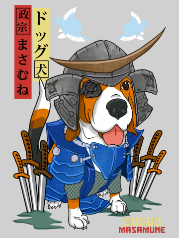 Beagle Dog Design - Date Masamune Japanese Theme