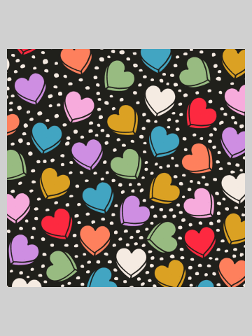 Candy Hearts Pattern (2024, Black)