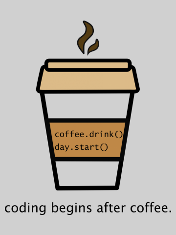 Coding begins after coffee