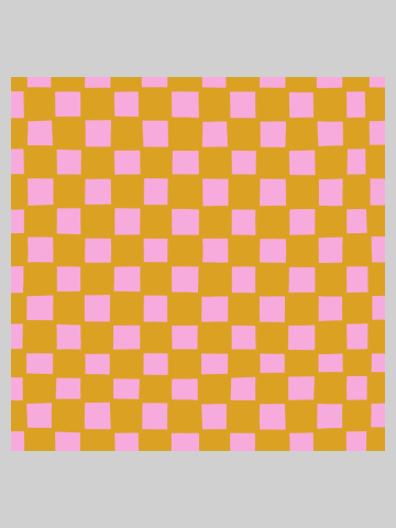 Hand-drawn Checkerboard Print (2023, Gold and Light Pink)
