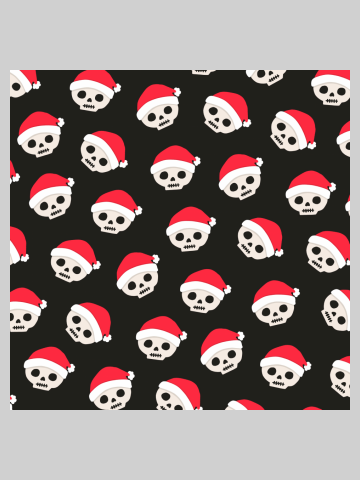 Santa Hat Skeletons Pattern (2023)