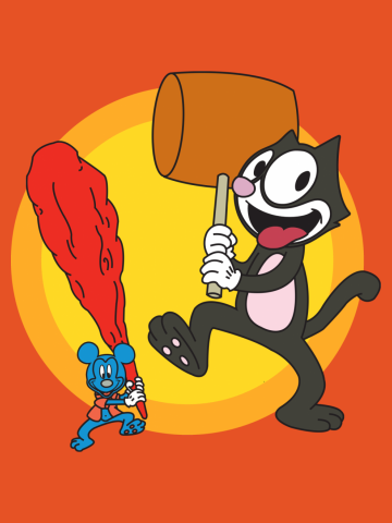 NAUGHTY CAT AND MOUSE