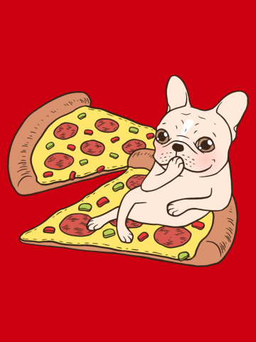 Cream Frenchie invites you to her Pepperoni pizza party