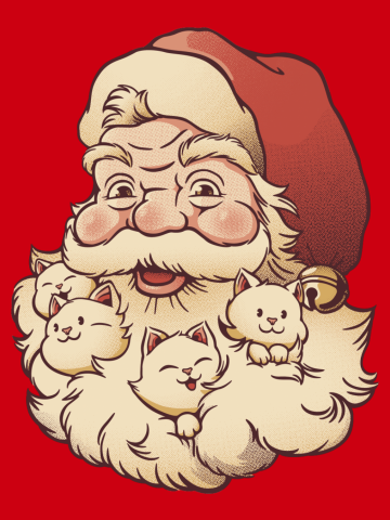 Santa Beard Full of Cats