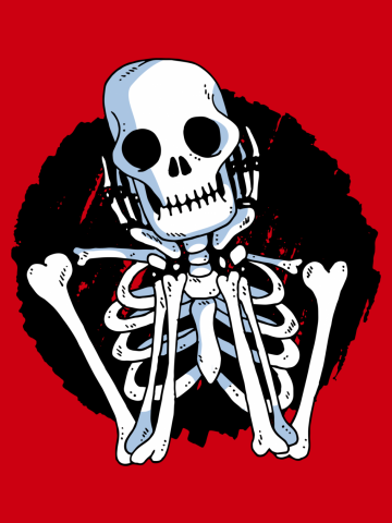 Skeleton waiting for Halloween