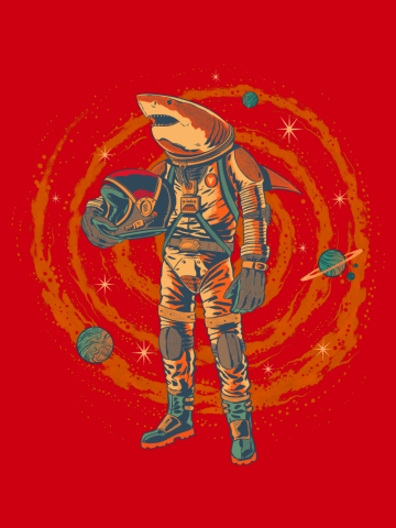 Space shark from another dimension red version