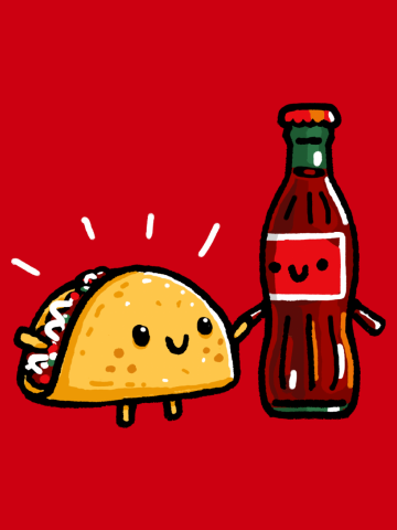 Taco and Cola with real sugar