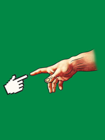 Funny 8bit Nerd & Geek Humor (Creation of Adam Parody)