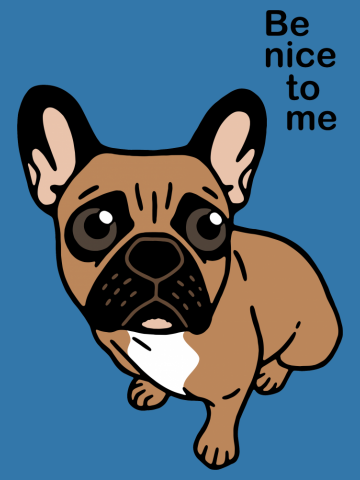 Be nice to the cute black mask fawn Frenchie