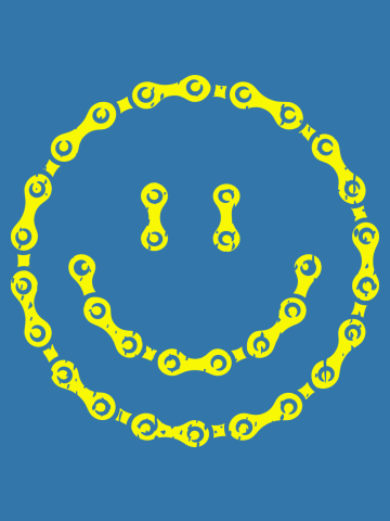 Dirty Bike Chain Smiley Face (Yellow)