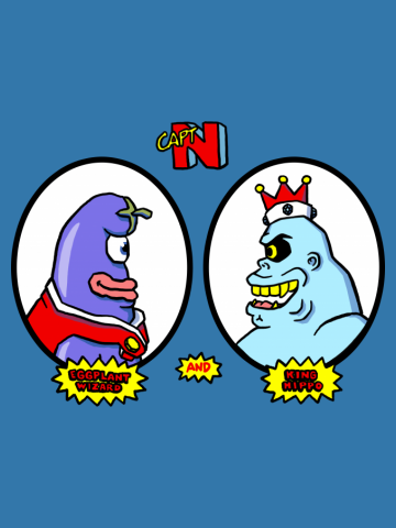 Eggplant Wizard and King Hippo
