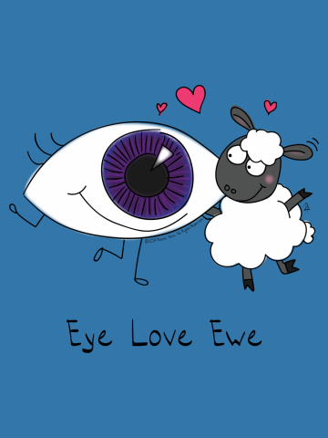 Eye Love Ewe - Eyeball and Sheep in Love