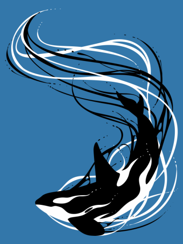 Fantasy killer whale waves