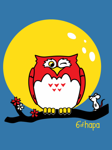 Fukurou with Mouse and Moon