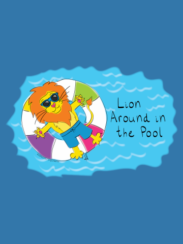 Lion Around in the Pool - Summertime Cool Lion