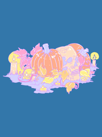 Pastel Skull and Pumpkin