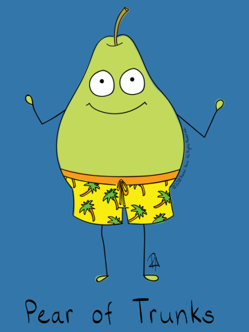 Pear of Trunks - A Pear Wearing Trunks