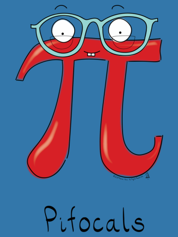 Pi Focals - Pi Symbol with Bifocal Glasses