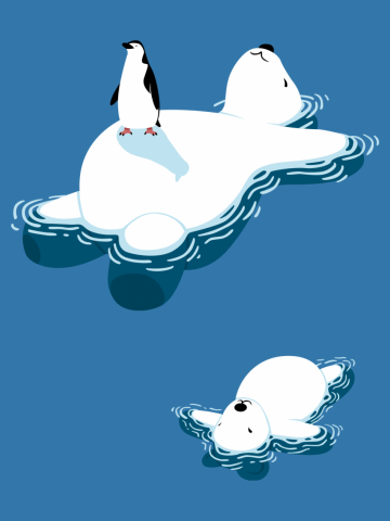 Polar bear and penguin
