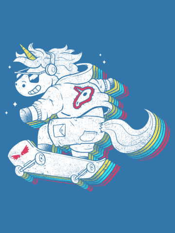 Rainbow Skate Unicorn  - Cute Sparkle Skater Xmas Gift