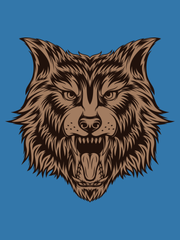Vintage Roaring wolf