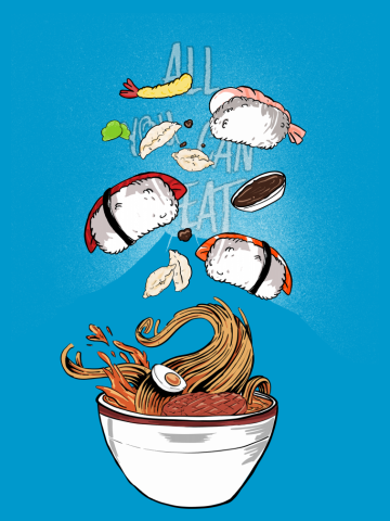 All you can eat with Nigiri, Tempura and Ramen