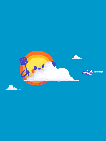 Between the clouds
