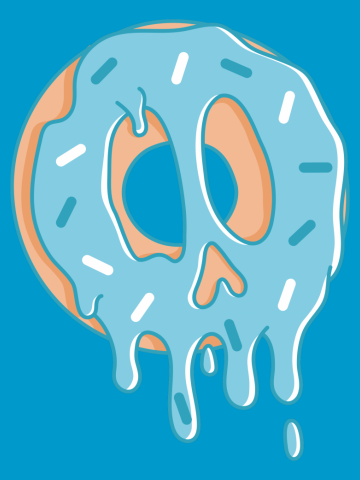 Dripping Donut Skull (Mint)