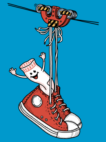 Sneakers on wires