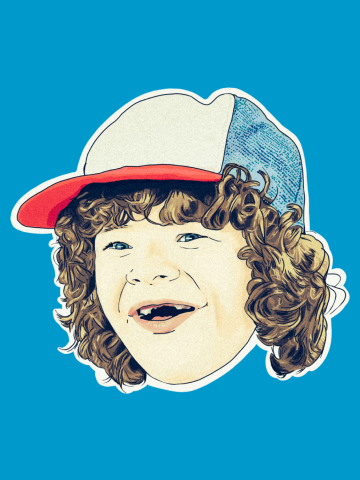 Stranger things  Dustin with his cap red blue and white