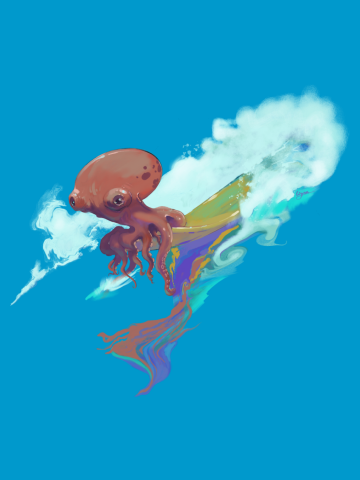 Surfing Octopus Hangin’ Eight