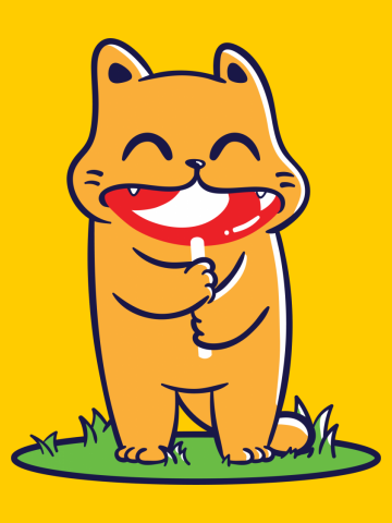 Cat and Big Lollipop