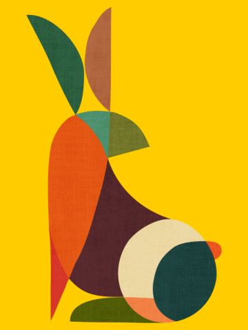 Mid century abstract rabbit