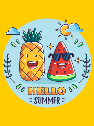 Pineapple And Watermelon Hello Summer