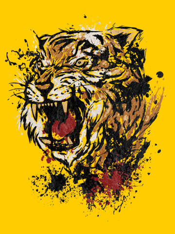 Splattered Tiger head