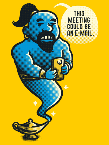 This Meeting Could've Been An Email Genie in a bottle