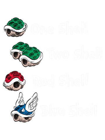 1 Shell, 2 Shell, Red Shell, Blue Shell