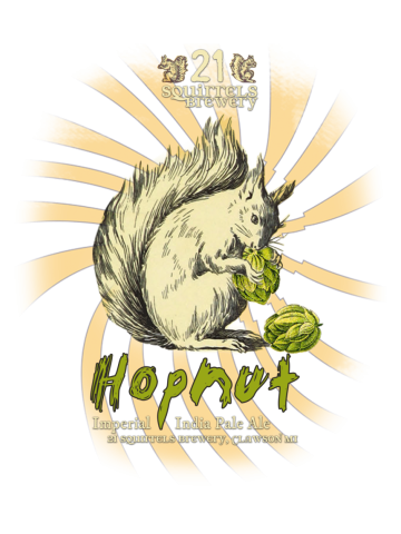 21 Squirrels Hopnut Label