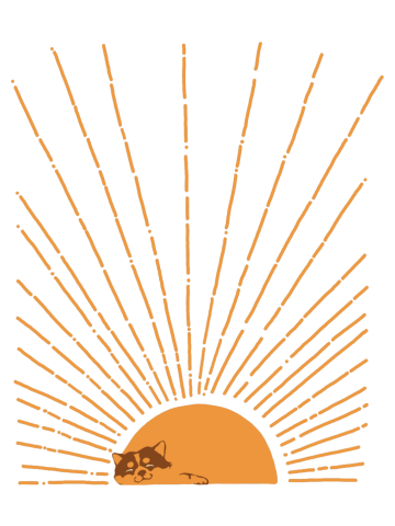 Abstract Sunrise Corgi