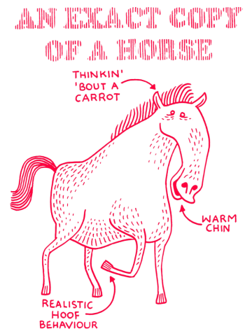 An exact copy of a horse