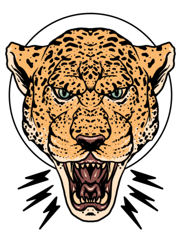 Anger of leopard